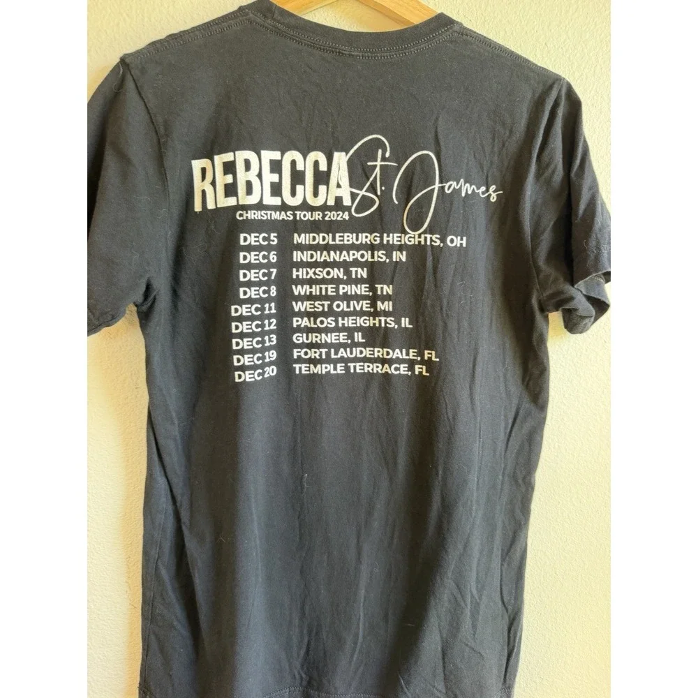 Rebecca St. James Christmas Tour 2024 Black T-Shirt w/ Tour Dates on Back